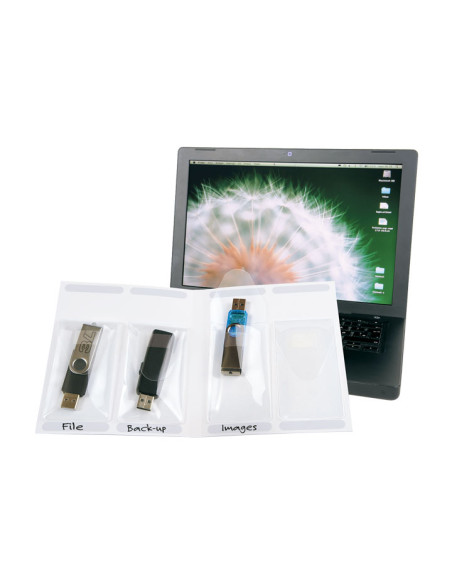 FUNDA USB 3L PP 525x90 ADHESIVAS CON CARPETILLA ORGANIZADORA BOLSA DE 10