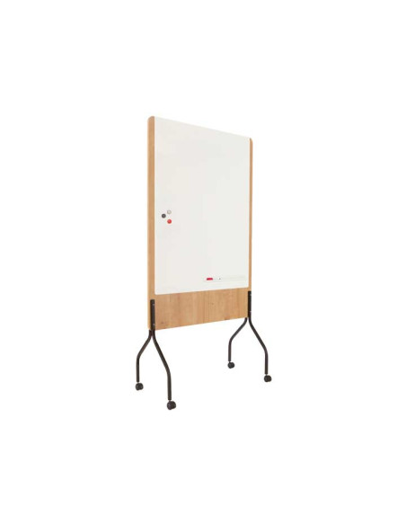 PIZARRA LACADA MAGNETICA ROCADA 92x120 DOBLE CARA BLANCA Y MELAMINA CON RUEDAS