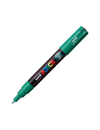 POSCA MARCADOR  PC-1M NO PERMANENTE PUNTA FINA 07-1MM VERDE