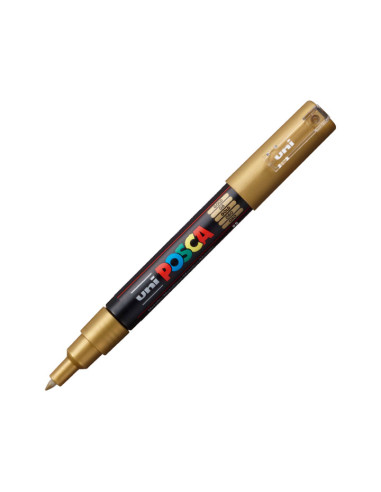 POSCA MARCADOR  PC-1M NO PERMANENTE PUNTA FINA 07-1MM ORO