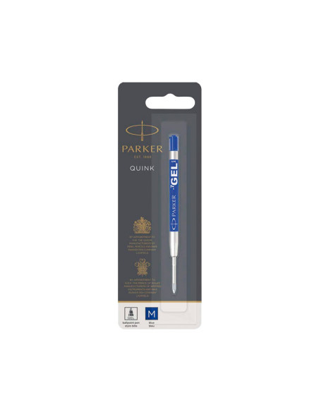 PARKER RECAMBIO BOLIGRAFO QUINK FLOW GEL AZUL PUNTA MEDIA BLISTER