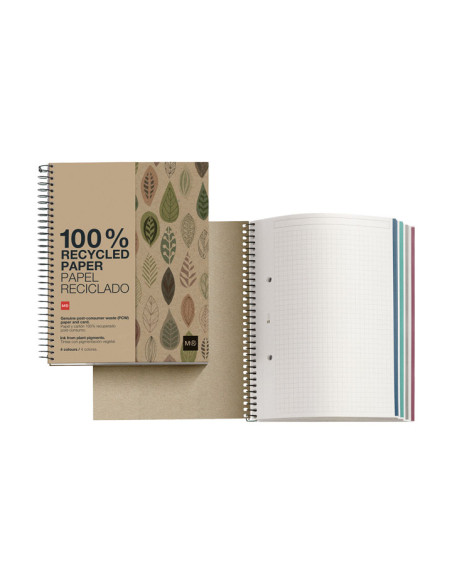 CUADERNO MIQUEL RIUS NOTEBOOK 4 ECOHOJAS 120h A4