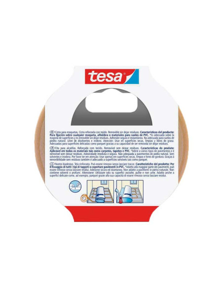 CINTA ADHESIVA DOBLE CARA TESA MOQUETAS rollo 10m x 50mm REMOVIBLE
