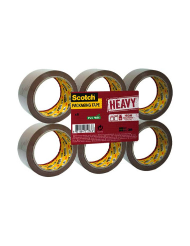 PACK 6 ROLLOS CINTA EMBALAR SCOTCH 371 50mmx132m