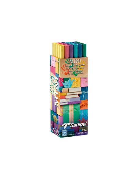PAPEL de EMBALAR KRAFT ROLLO SADIPAL MINI 05 x 2 m EXPOSITOR de 30   5 x 6 colores