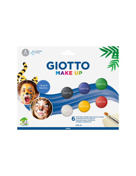 MAQUILLAJE GIOTTO MAKE UP SET PINTURA FACIAL COSMETICA 5ml COLORES CLASICOS CAJA DE 6