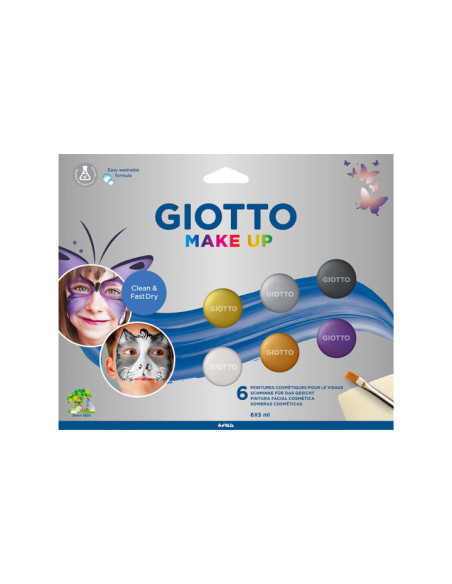 MAQUILLAJE GIOTTO MAKE UP PINTURA FACIAL COSMETICA 5 ml METALLIC CAJA de 6