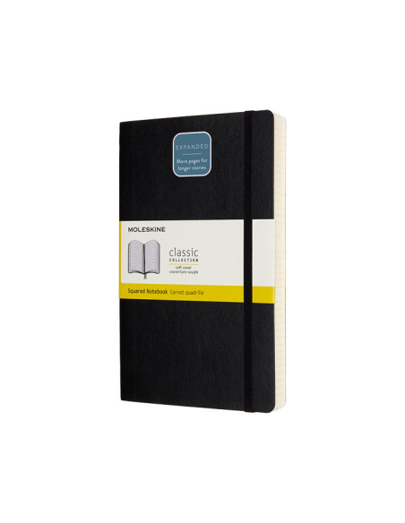 CUADERNO MOLESKINE CLÁSICO EXPANDED 13x21cm TAPA BLANDA CUADRÍCULA