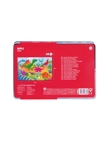 APLI PUZZLE TEMÁTICA DINOSAURIOS 24 PIEZAS CAJA METÁLICA 3 AÑOS