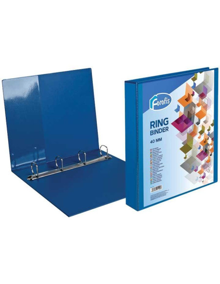 CARPETA CANGURO FOROFIS PP A4 4 anMIXTAS 40 mm AZUL