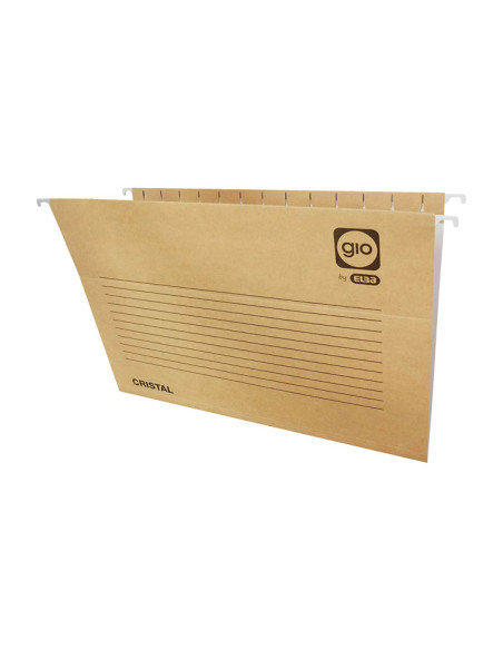 PACK 10 CARPETAS COLGANTES GIO CRISTAL KRAFT A4