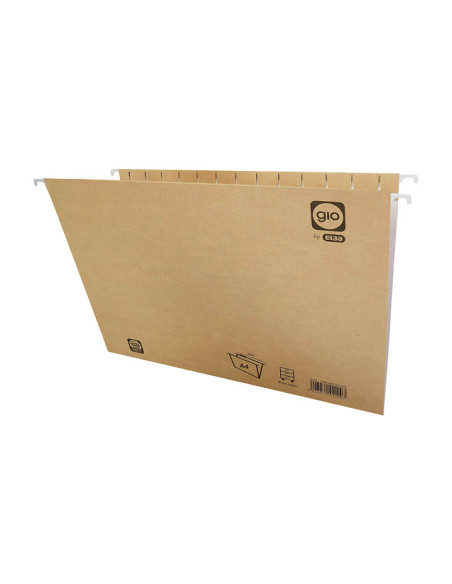 PACK 10 CARPETAS COLGANTES GIO CRISTAL KRAFT A4