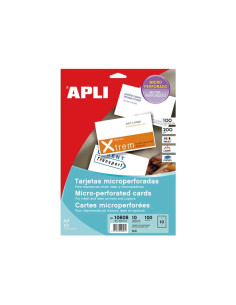 APLI TARJETAS VISITA BLANCO PARA INKJET LÁSER Y FOTOCOPIADORAS  210 X 297MM  MICROPERFORADO 200GR 10 HOJAS