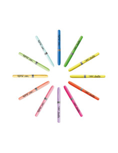 BLÍSTER 12 MARCADORES FLUORESCENTES BIC HIGHLIGHTER GRIP PASTELNEÓN 2