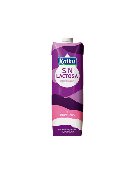CAJA 6 BRICKS LECHE KAIKU SIN LACTOSA DESNATADA 1L