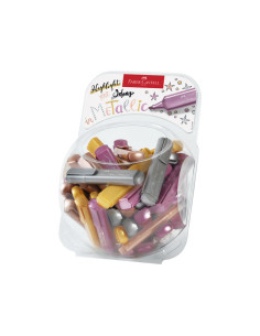 BOMBONERA 80 MARCADORES FLUORESCENTES FABER CASTELL TEXTLINER 1546 METAL