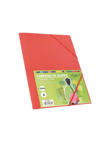 CARPETA de GOMAS y SOLAPAS FABRISA CARTON F ROJO