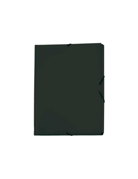 GRAFOPLÁS CARPETA CON GOMAS 3 SOLAPAS FOLIO FORRADAS PVC NEGRO