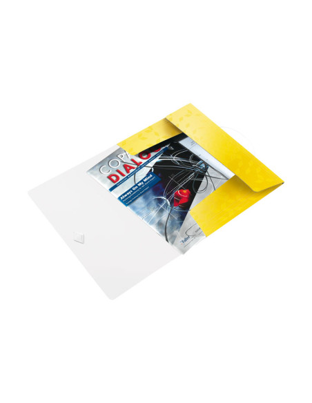 CARPETA de GOMAS y SOLAPAS LEITZ WOW PP A4 AMARILLO