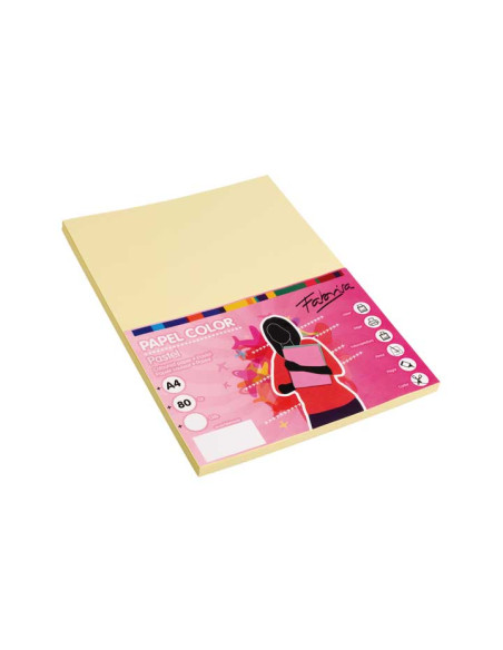 PAQUETE 100h PAPEL COLORES FABRISA A4 80gr