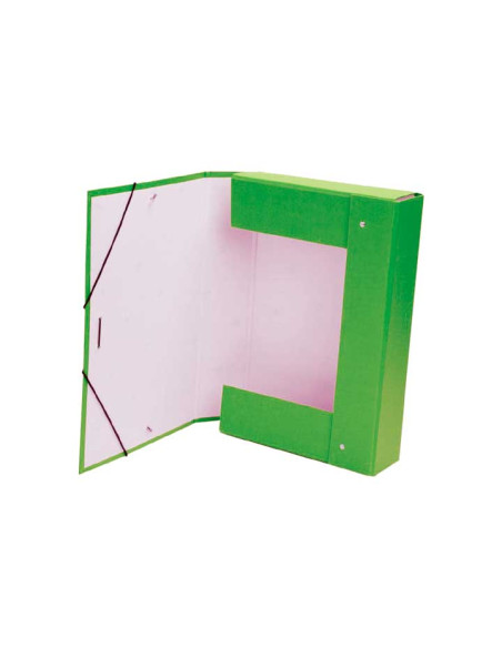 MARIOLA CAJA DE PROYECTOS CARTÓN FORRADO GELTEX ARMADA CIERRE GOMA Y LOMO DE 3CM VERDE