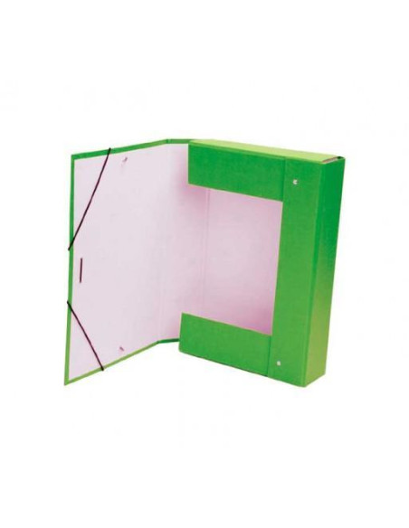 MARIOLA CAJA DE PROYECTOS CARTÓN FORRADO GELTEX ARMADA CIERRE GOMA Y LOMO DE 5CM VERDE