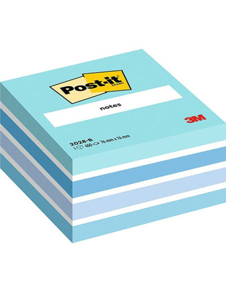 CUBO 450h NOTAS POST-IT REPOSICIONABLES 76x76mm AZUL PASTEL