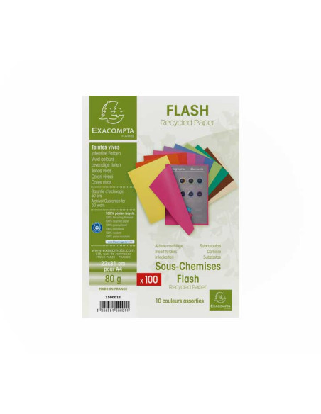 PACK 100 SUBCARPETAS EXACOMPTA FLASH 80 SURTIDAS