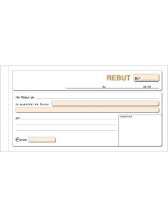 TALONARIO LOAN RECIBOS 13 F APAISADO DUPLICADO AUTOCOPIA CATALÁN