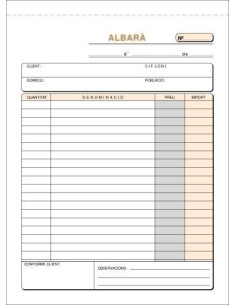 TALONARIO LOAN ALBARÁN 4 DUPLICADO AUTOCOPIA CATALÁN