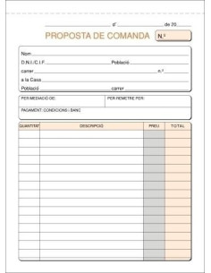 TALONARIO LOAN PEDIDOS 4 TRIPLE AUTOCOPIA CATALÁN