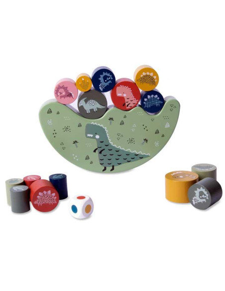 JUEGO EDUCATIVO APLI KIDS BALANCING GAME EQUILIBRIO DE MADERA 16 PIEZAS DINOSAURIOS