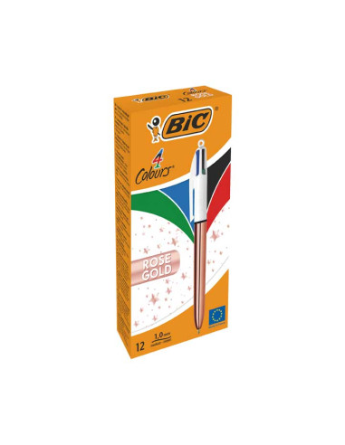 BOLÍGRAFO BIC 4 COLORES ROSE GOLD