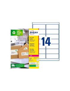 ETIQUETAS ADHIMPRAVERY A4 BLANCA RECICLADA QUICKPEEL LASER 991x381 mm CAJA 100h