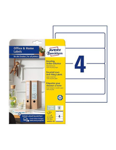 CAJA 100h ETIQUETAS AVERY QUICKPEEL 192x61mm RECICLADAS