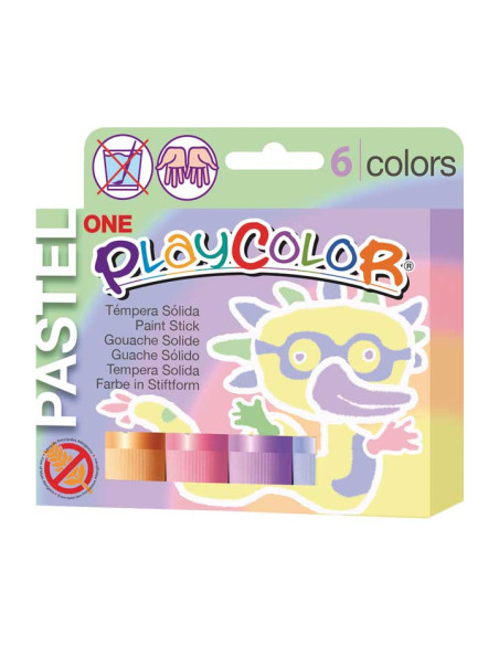 ESTUCHE 6 TÉMPERAS PLAYCOLOR SÓLIDAS PASTEL
