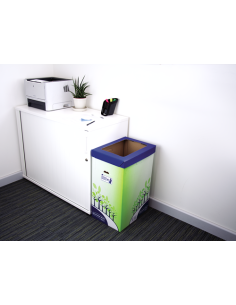 PAPELERA DE RECICLAJE FELLOWES BANKERS BOX DECORADA 2