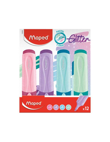 MAPED MARCADOR FLUORESCENTE FLUOR´PEPS GLITTER CSURTIDOS EXPOSITOR 12 UD