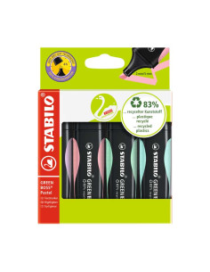 ESTUCHE 4 MARCADORES FLUORESCENTE STABILO GREEN BOSS PASTEL