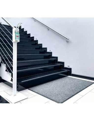 DISPENSADOR DE GEL DESINFECTANTE DURABLE DE SUELO