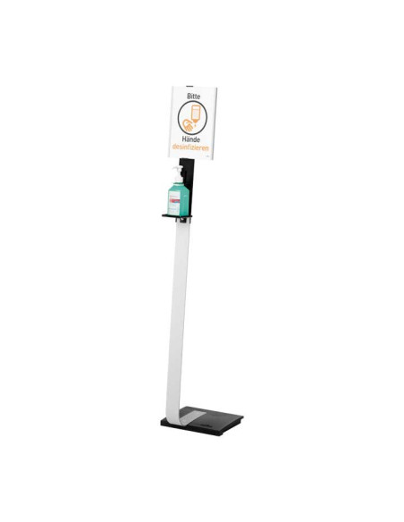 DISPENSADOR DE GEL DESINFECTANTE DURABLE CON PANEL
