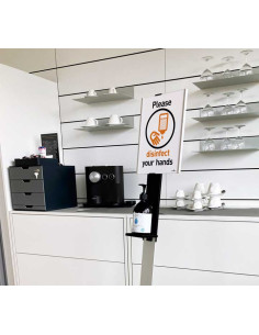 DISPENSADOR DE GEL DESINFECTANTE DURABLE CON PANEL 2