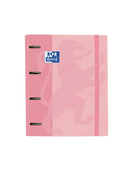 CARPEBLOC OXFORD SCHOOL EUROPEANBINDER TOUCH A4 4 anMIXTAS 35mm con RECAMBIO 100 hj CUADRIC5x5 FLAMINGO PASTEL