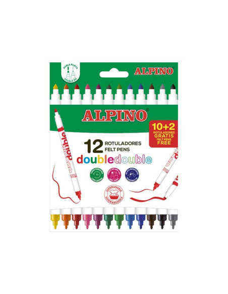 ESTUCHE 12 ROTULADORES ALPINO DOBLE PUNTA