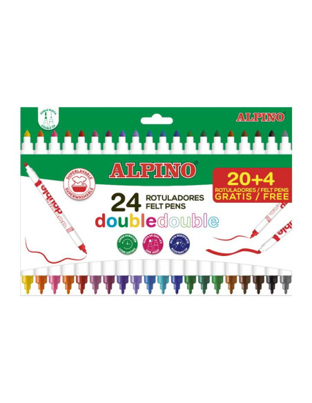 ESTUCHE 24 ROTULADORES ALPINO DOBLE PUNTA