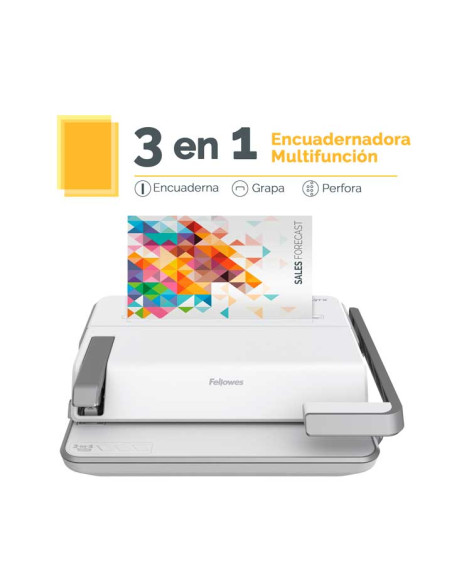 ENCUADERNADCANUTFELLOWES LYRA MULTIFUNCION 3 EN 1 encuaderna grapa y perfora de 2 y 4 agujeros