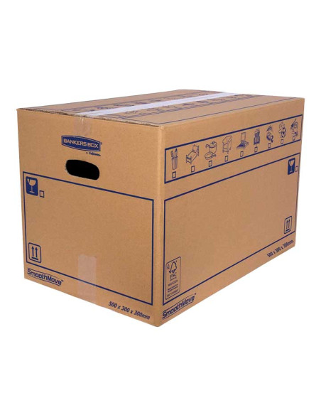 PACK 10 CAJAS FELLOWES MUDANZA 50x30x30 CARTÓN DOBLE