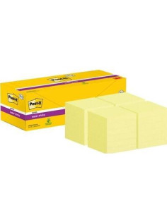 PACK 12 BLOCS NOTAS POST-IT SUPER STICKY 76x76mm +12 GRATIS