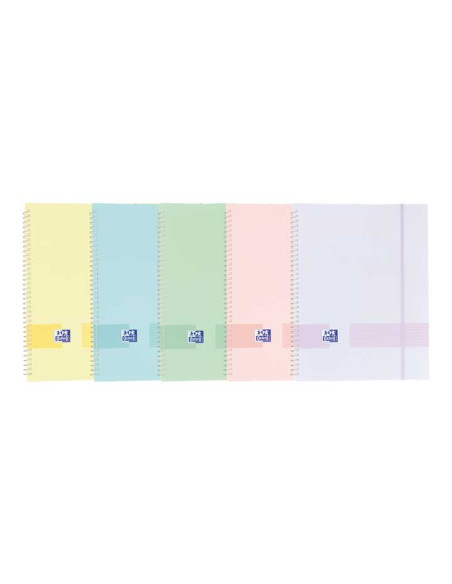 CARPETA FUNDAS TARIFARIO OXFORD LIVE&GO ESPIRAL PP A4 30 F CON GOMA SURTIDO 5 colores PASTEL