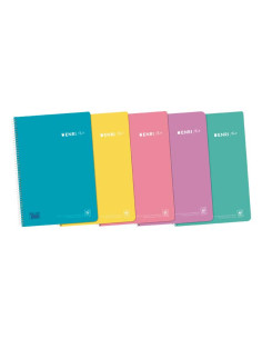 ENRI CUADERNO ESPIRAL FOLIO 80H 4X4MM CM TAPA PP CSURTIDOS PASTEL